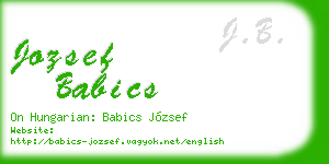 jozsef babics business card